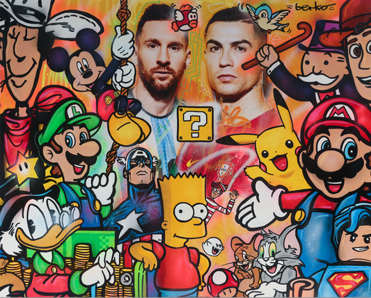 Ronaldo & Messi / Matte Canvas or Fine art paper / Open Edition