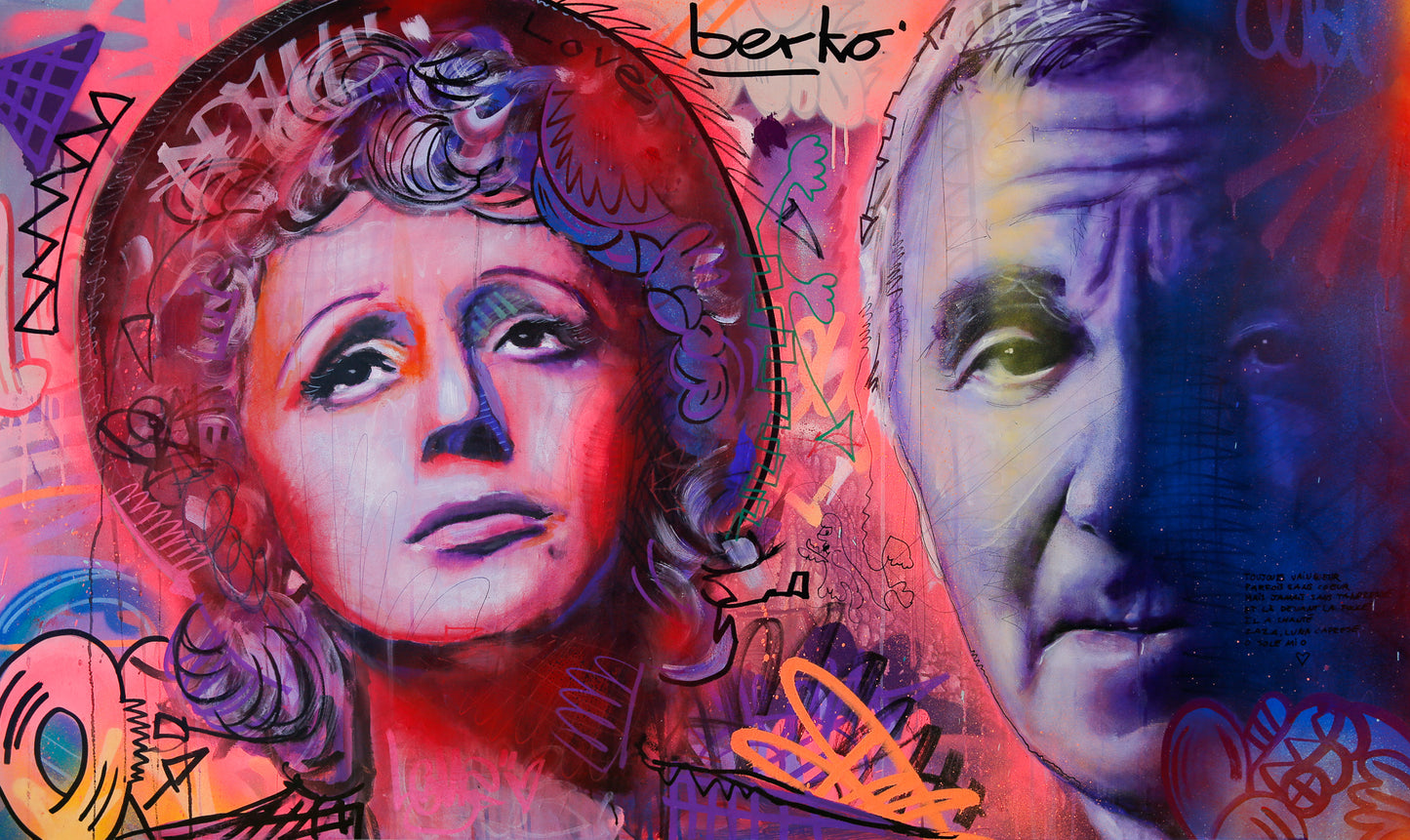 Piaf & Aznavour/ 24 X 40 / Fine art paper / Open Edition